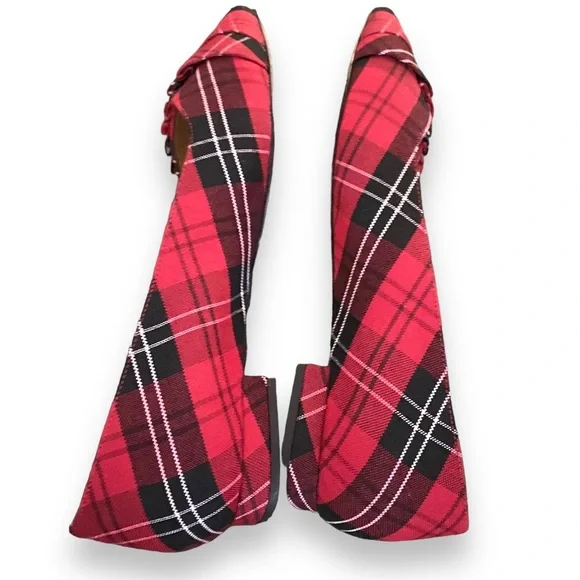 Talbots Red Plaid Flats size 8 like new! - Picture 4 of 8